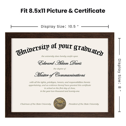 upsimples certificate frame brown 8.5x11 display collage for multiple diplomas