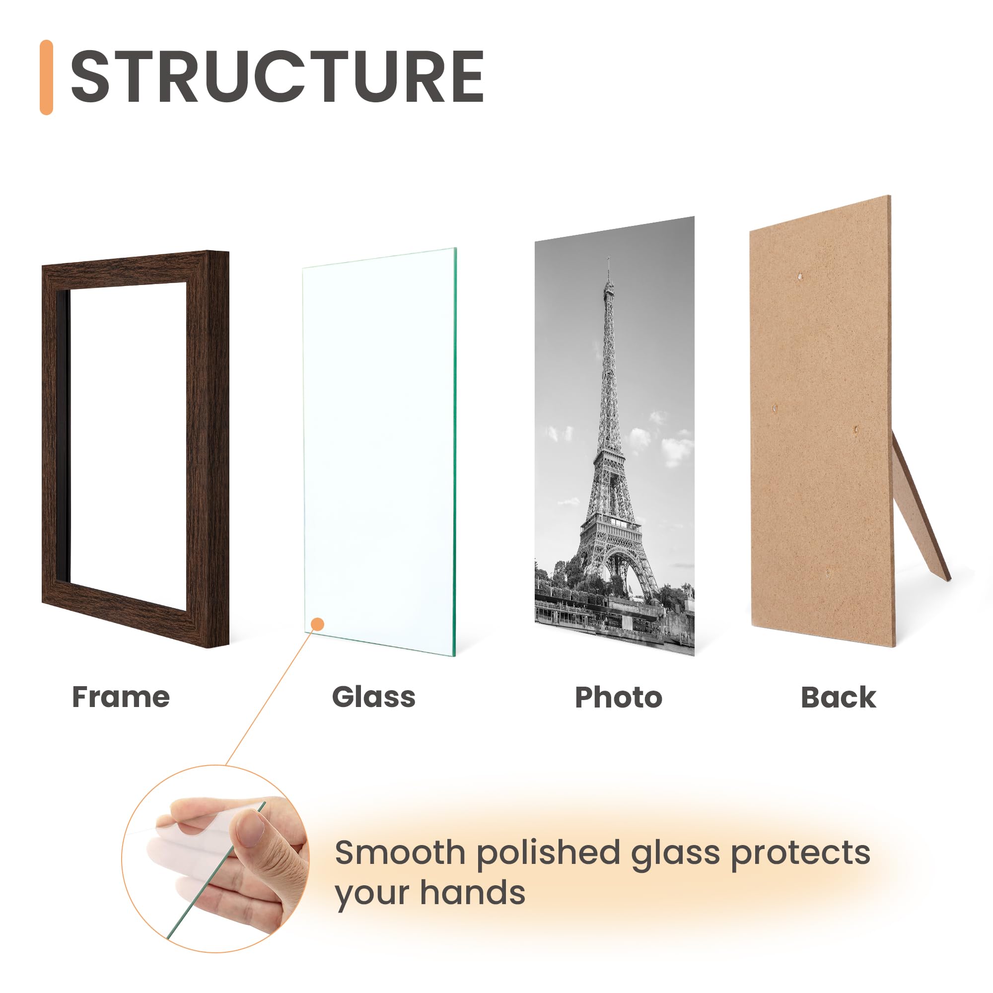upsimples certificate frame brown 8.5x11 packaging and protection