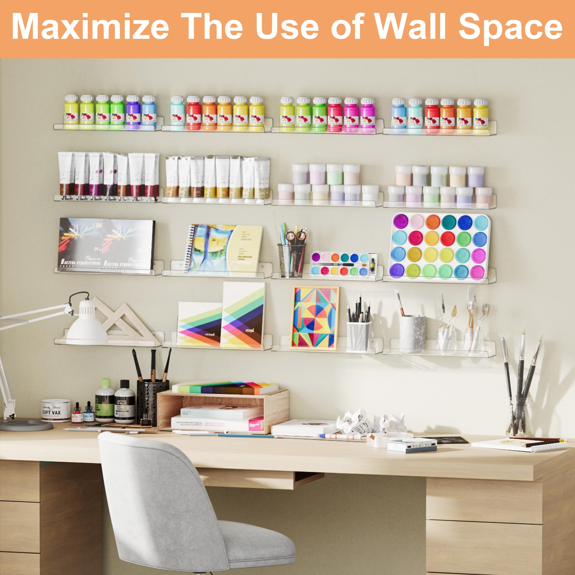 upsimples clear acrylic shelves blend with decor and keep items visible