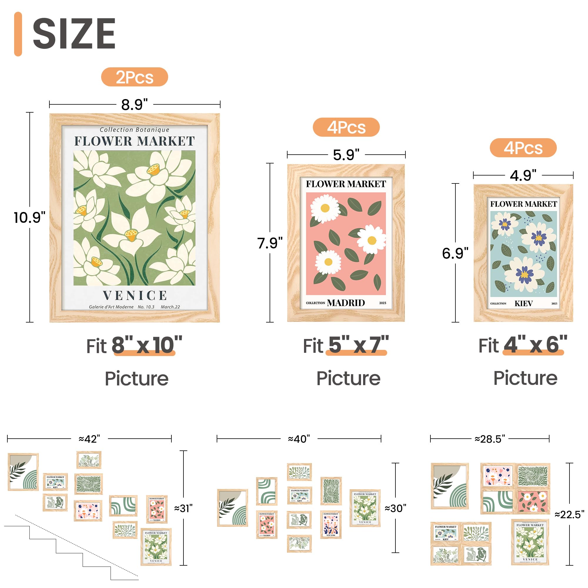 Upsimples collage frame 5x7 collection supports versatile wall layouts for a balanced gallery.