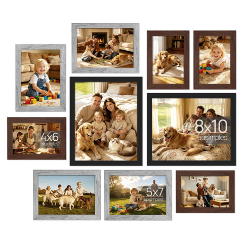 Upsimples collage frame 8x10 black for a clean wall gallery display.