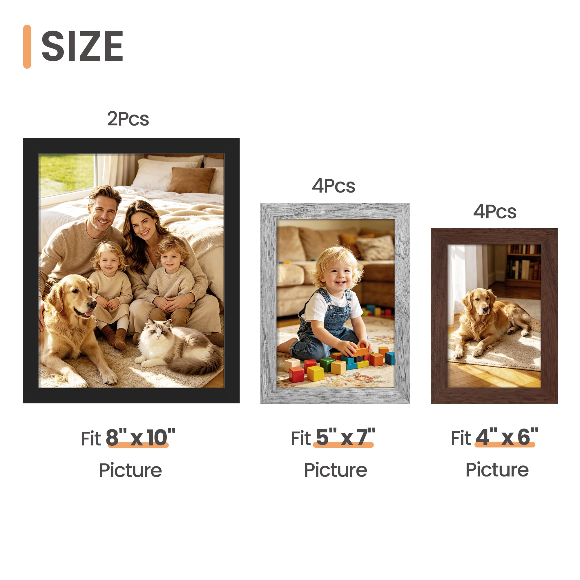Upsimples collage frame 8x10 gray offers modern tabletop or wall display.