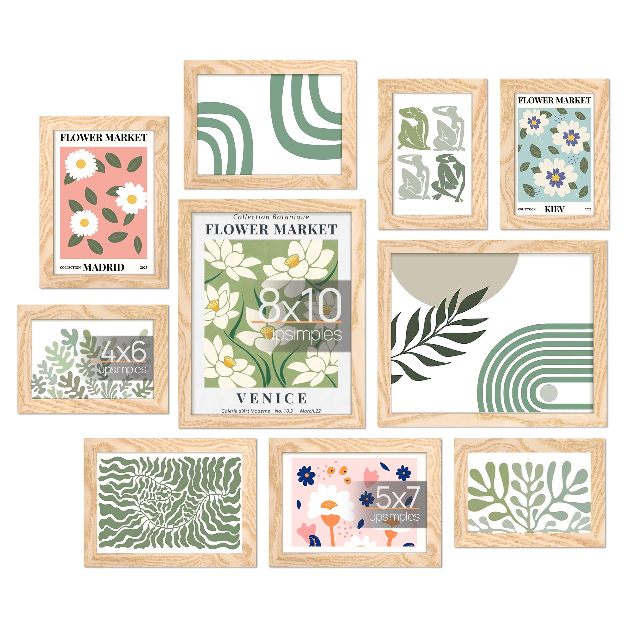 Upsimples collage frame 8x10 displays memories with a durable wood border and clear photo view.