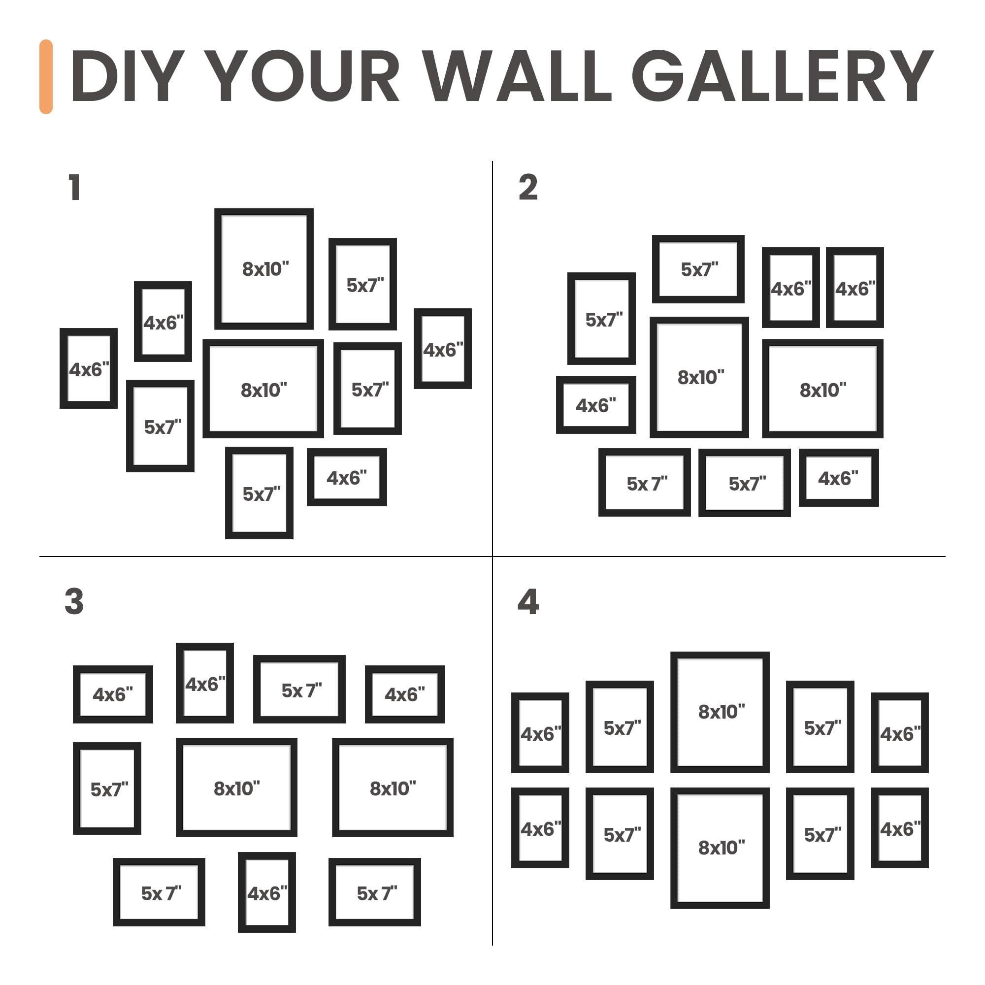 Upsimples collage frame layout ideas show a versatile gallery setup.
