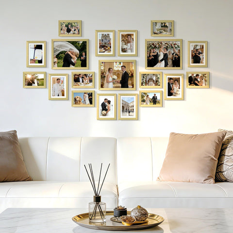 Upsimples collage frames on tabletop with built-in stand for versatile setups.