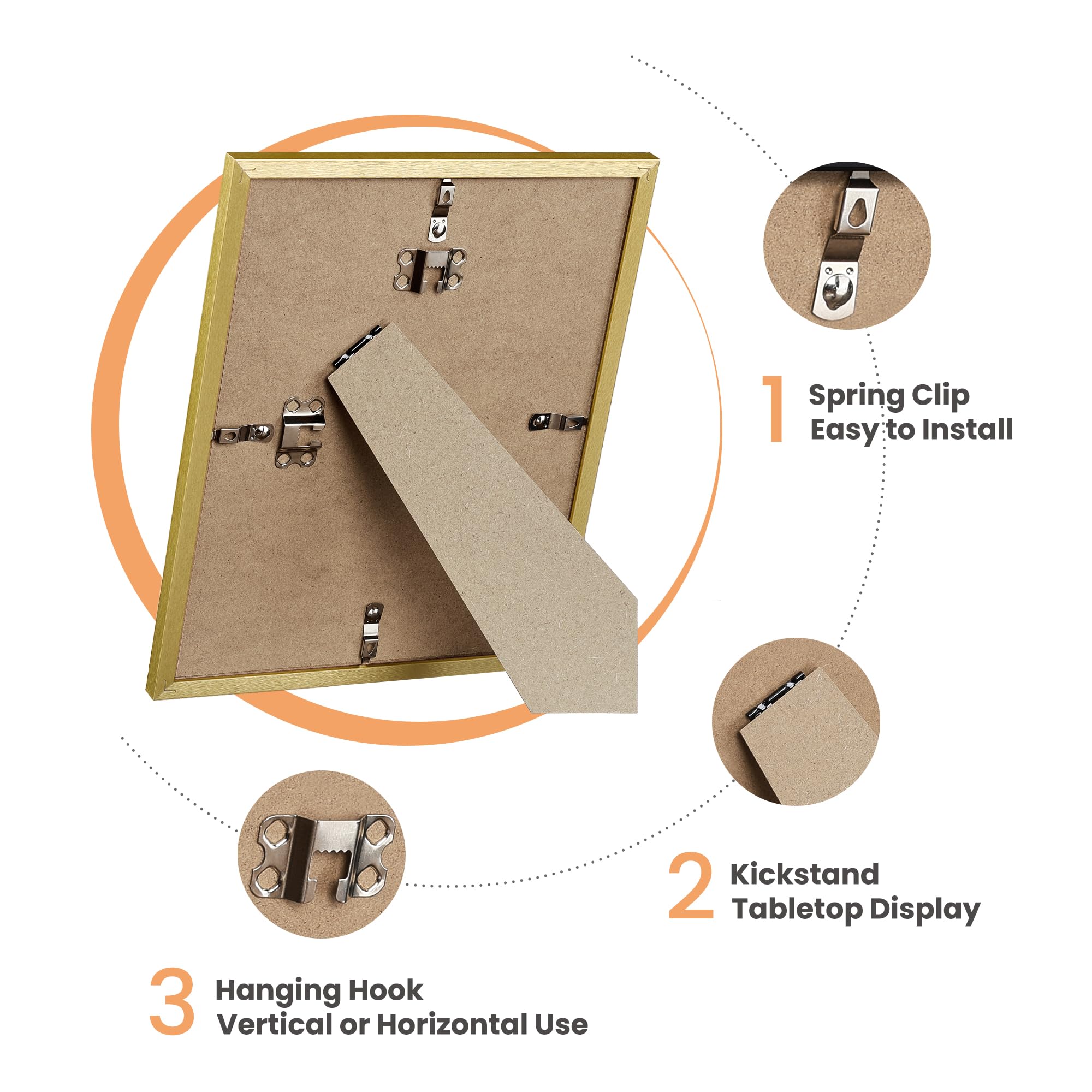 Upsimples frame with plastic cover provides bright, glass-free viewing of memories.