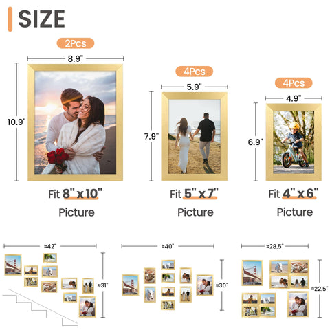 upsimples collage wall frame 5x7 in gold ideal for memory gallery.