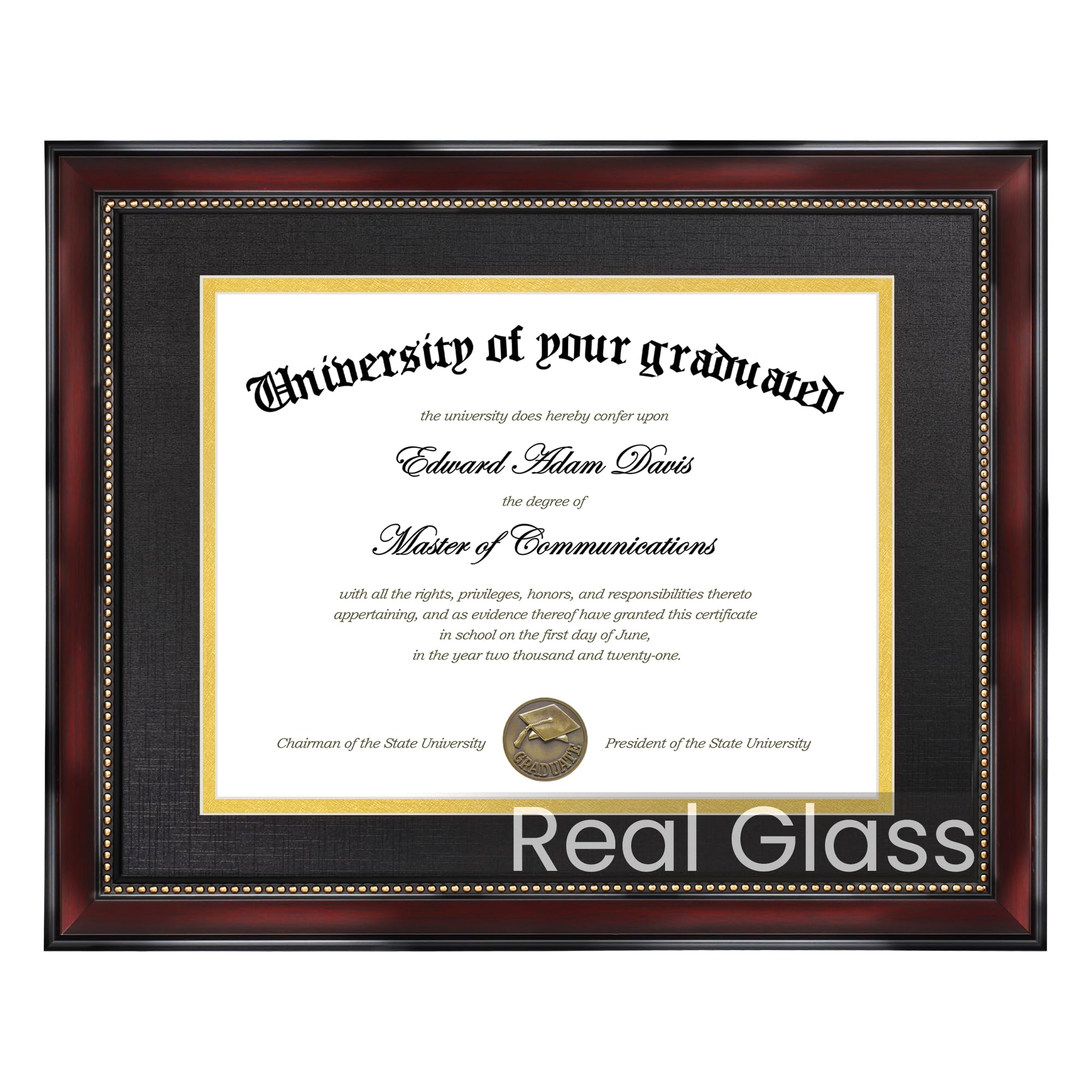 upsimples 11x14 diploma frame with HD glass showcases certificate clearly