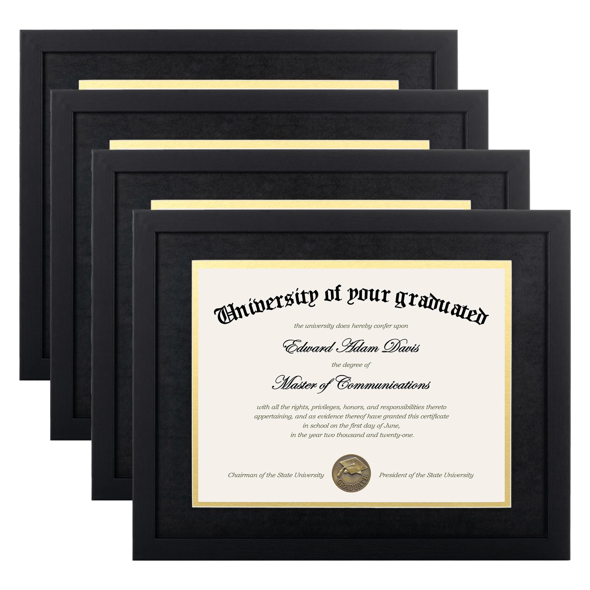 upsimples diploma frame 11x14 without mat black for clear wall display and document preservation