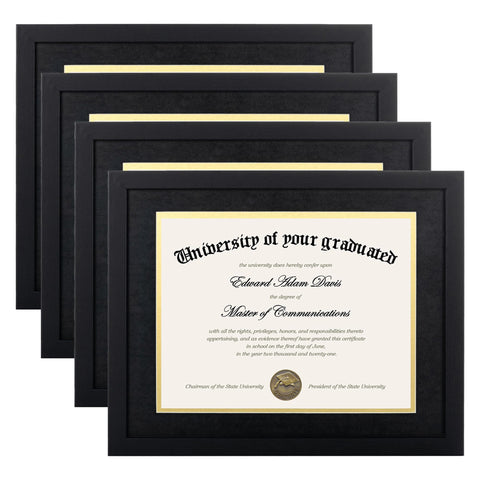 upsimples diploma frame 11x14 without mat black for clear wall display and document preservation