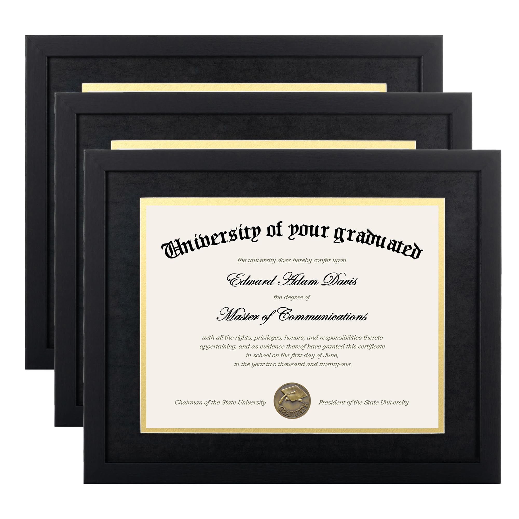 upsimples diploma frame 8-5x11 with mat for crisp diploma presentation
