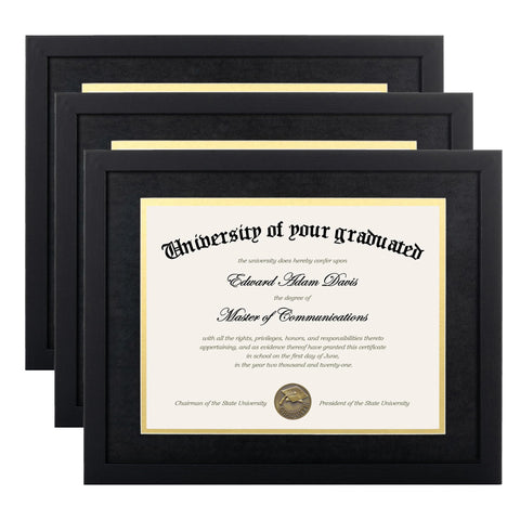 upsimples diploma frame 8-5x11 with mat for crisp diploma presentation