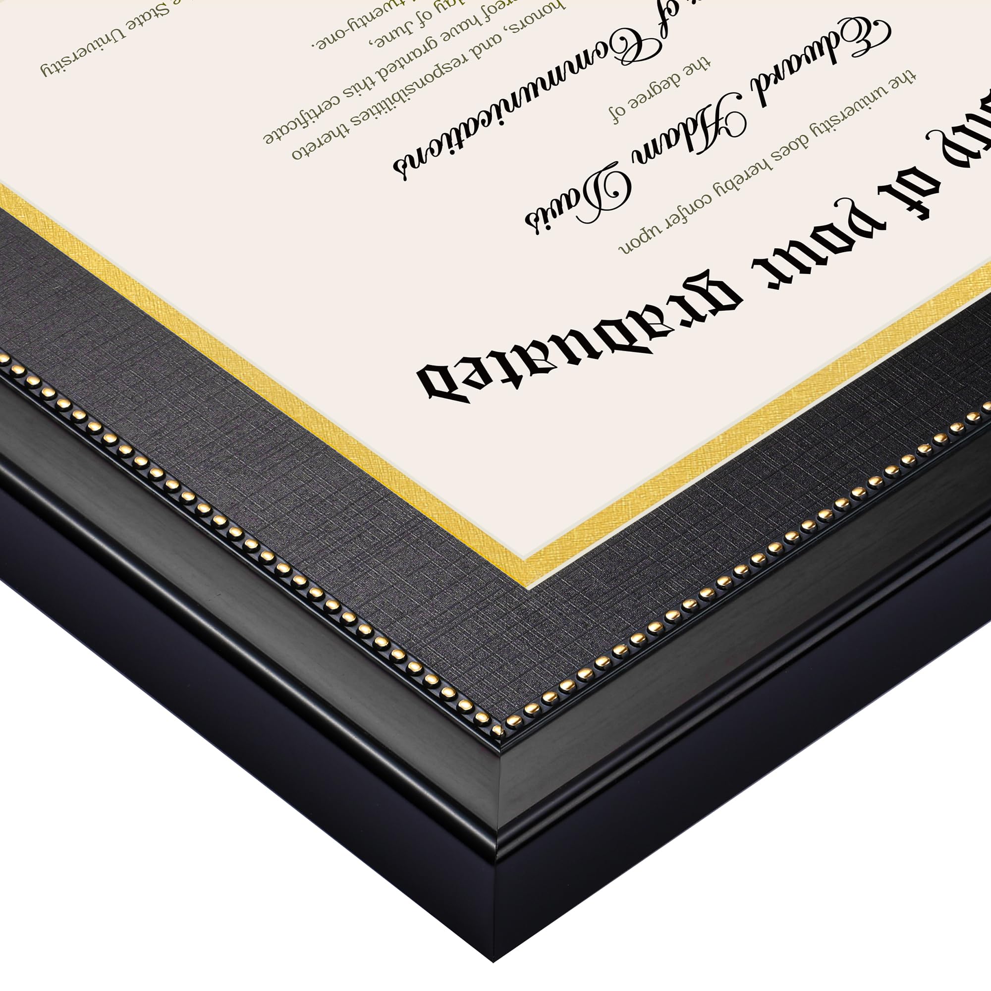 Diploma frame by Upsimples displaying a certificate in a stylish setting