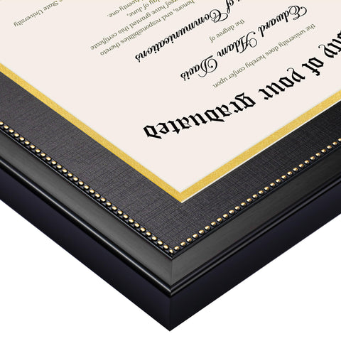 Diploma frame by Upsimples displaying a certificate in a stylish setting