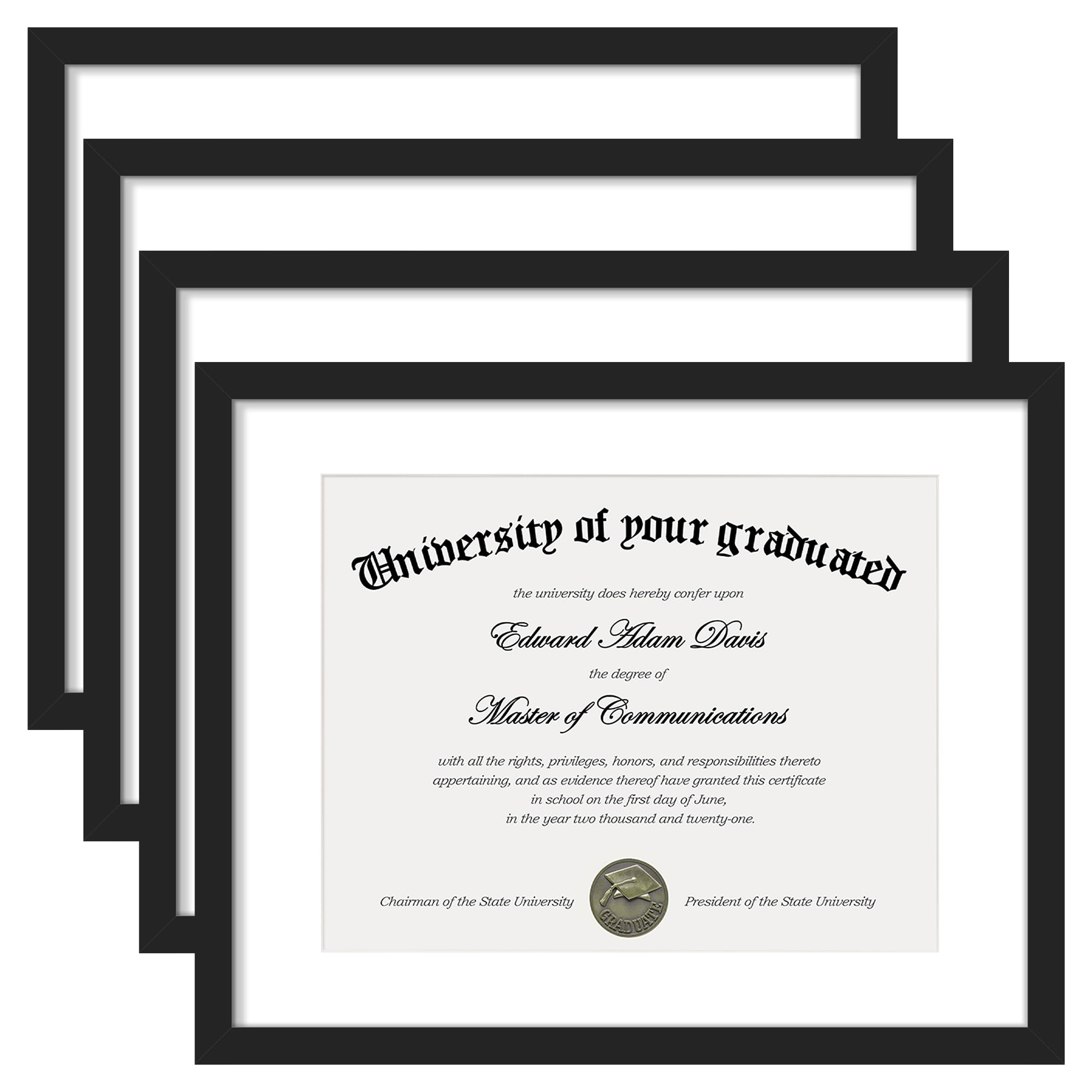 Upsimples diploma frame with plexiglass protecting certificate and enhancing clarity