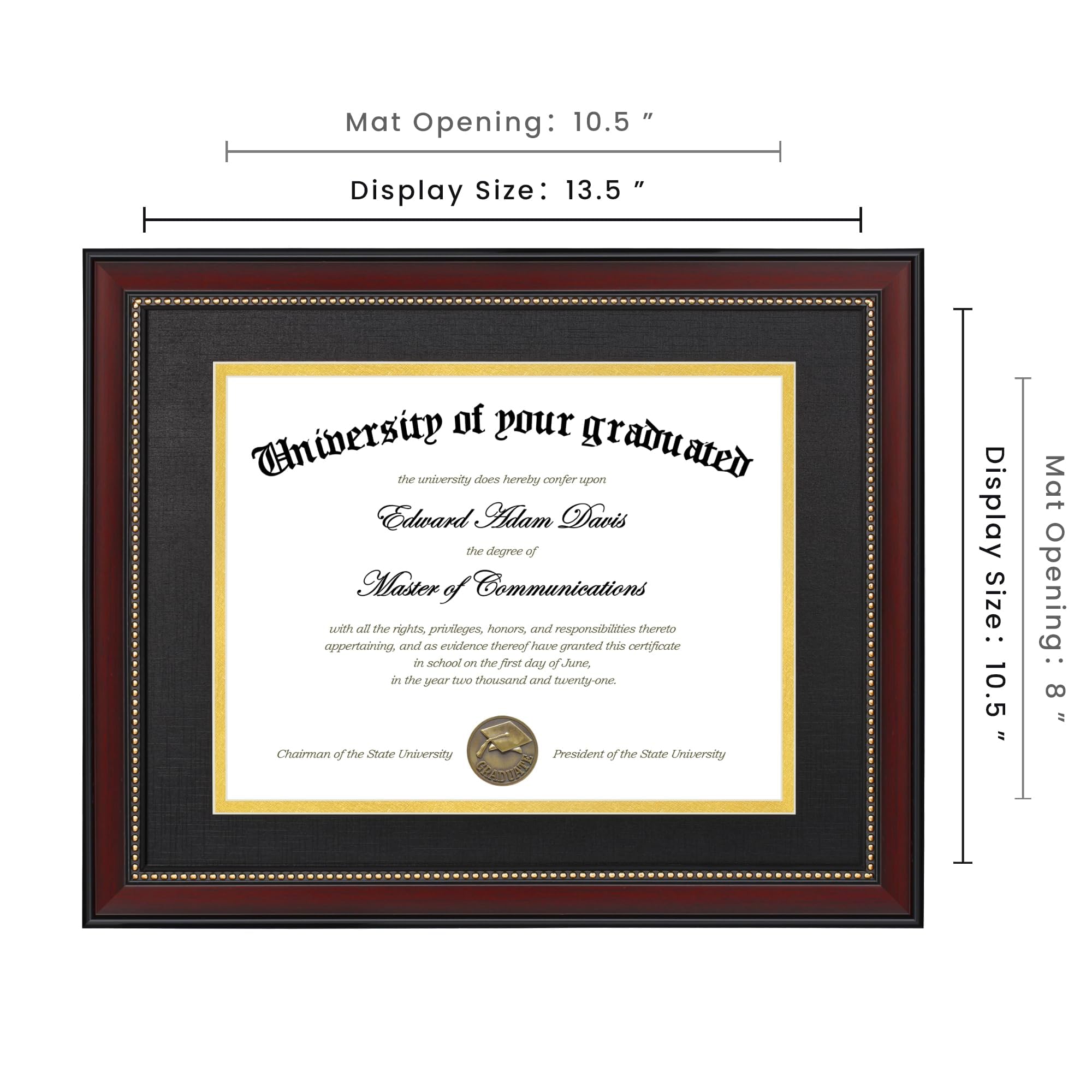 upsimples diploma frame for wall or tabletop display