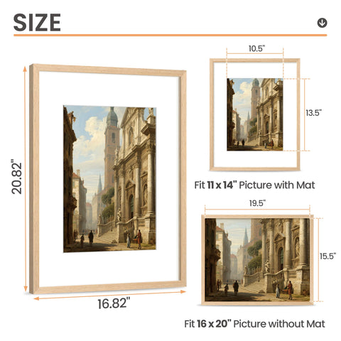 Upsimples display with mat size 10.5x13.5 inches for photos.