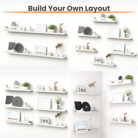 Upsimples floating shelves 6-pack side view showing compact footprint for small spaces