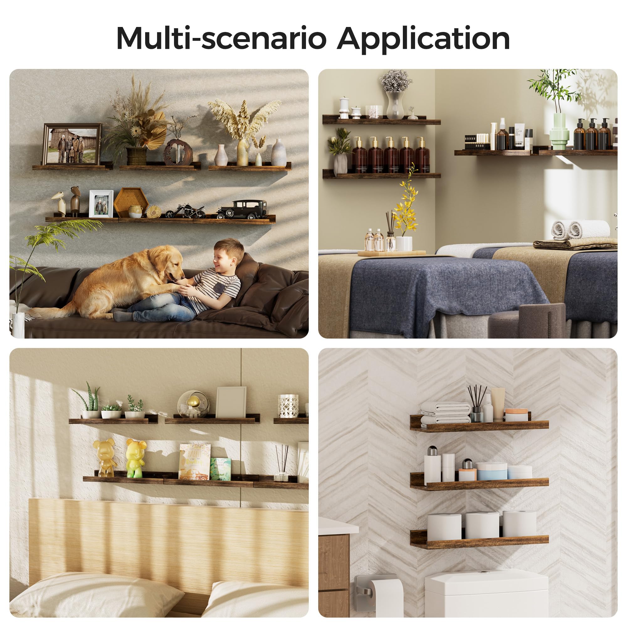 upsimples floating shelves bathroom storage brown, keep toiletries organized