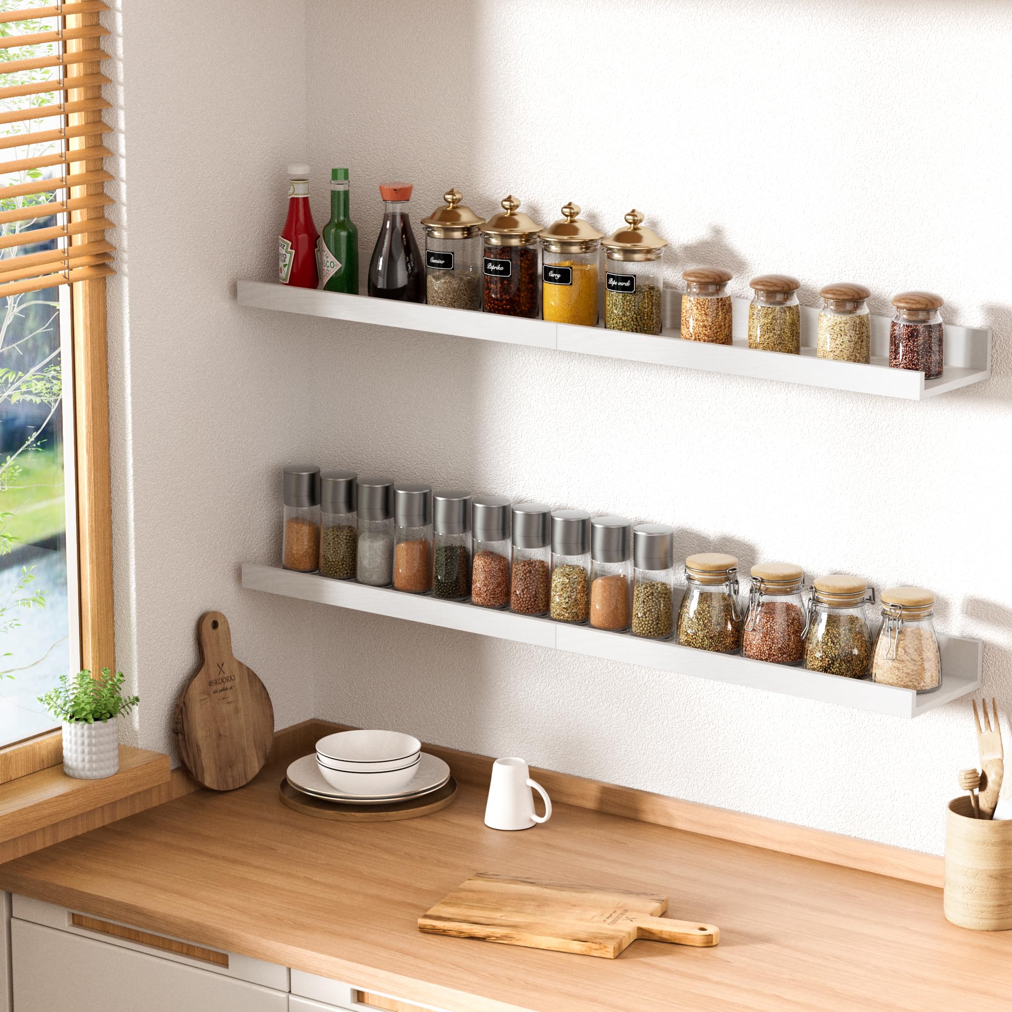 upsimples floating shelves kitchen organization maximize counter space