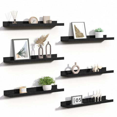 Upsimples floating shelves wall 23.6-inch set of six offer chic storage.