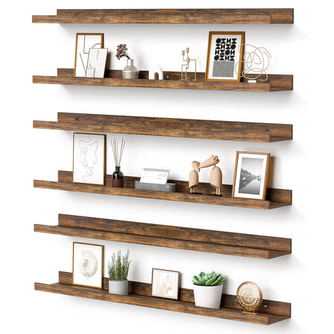 upsimples floating shelves wall set in brown offer stylish living room storage.