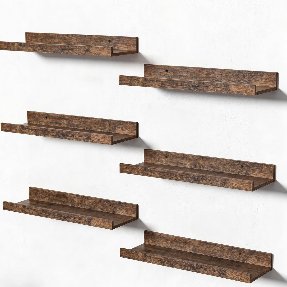 upsimples floating shelves wall assembly brown, easy DIY setup for a modern look