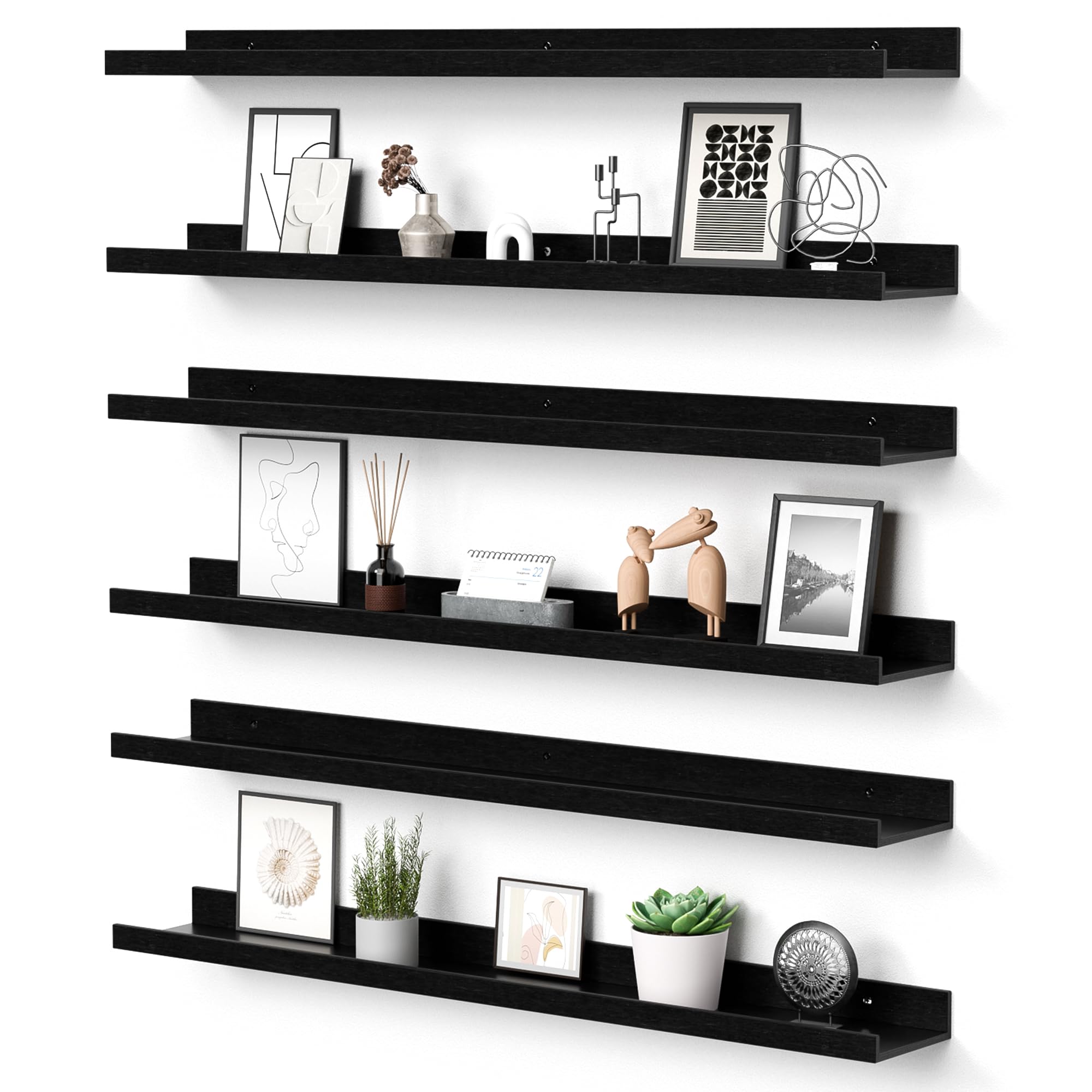 Upsimples floating shelves on the wall with easy installation.