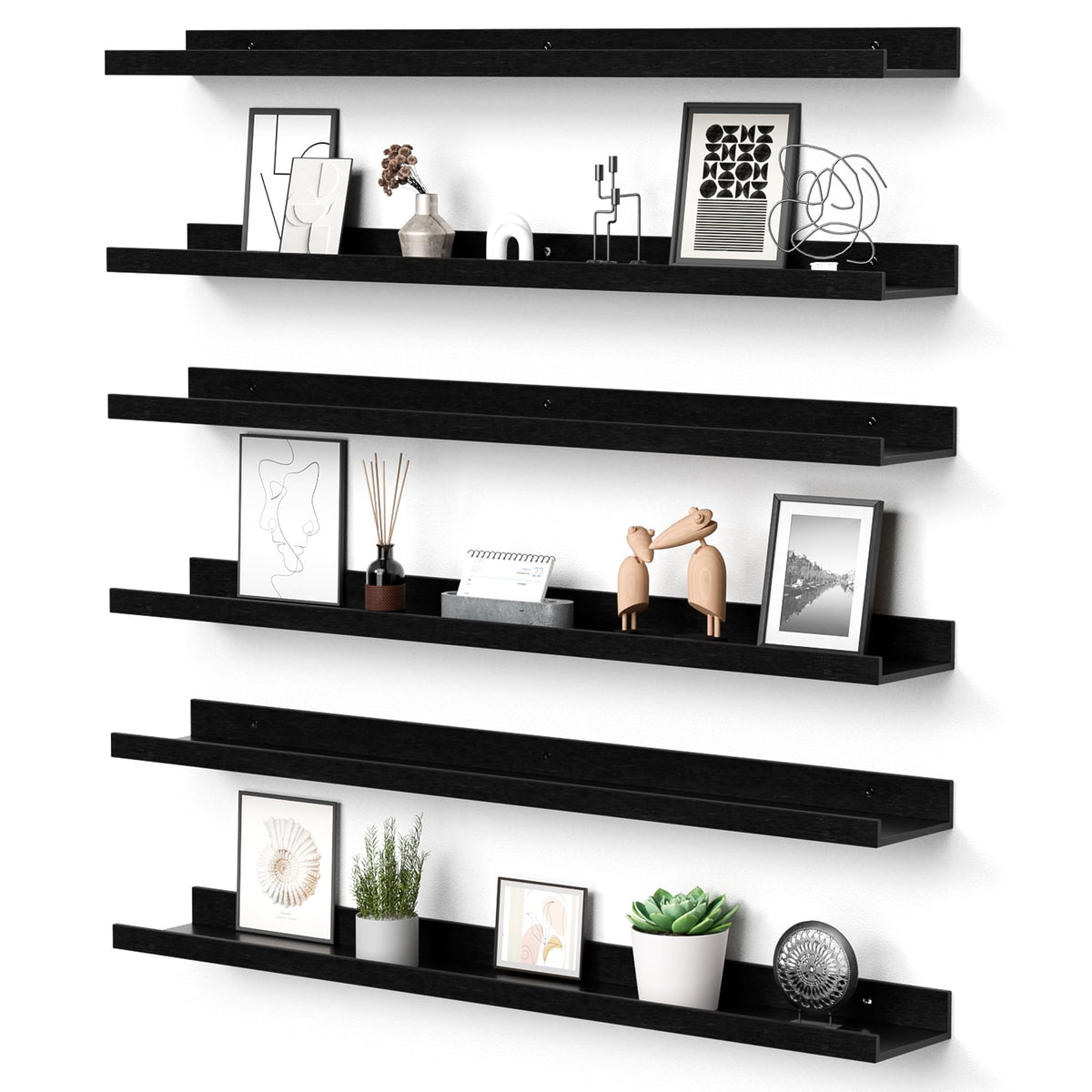 Upsimples floating shelves on the wall with easy installation.