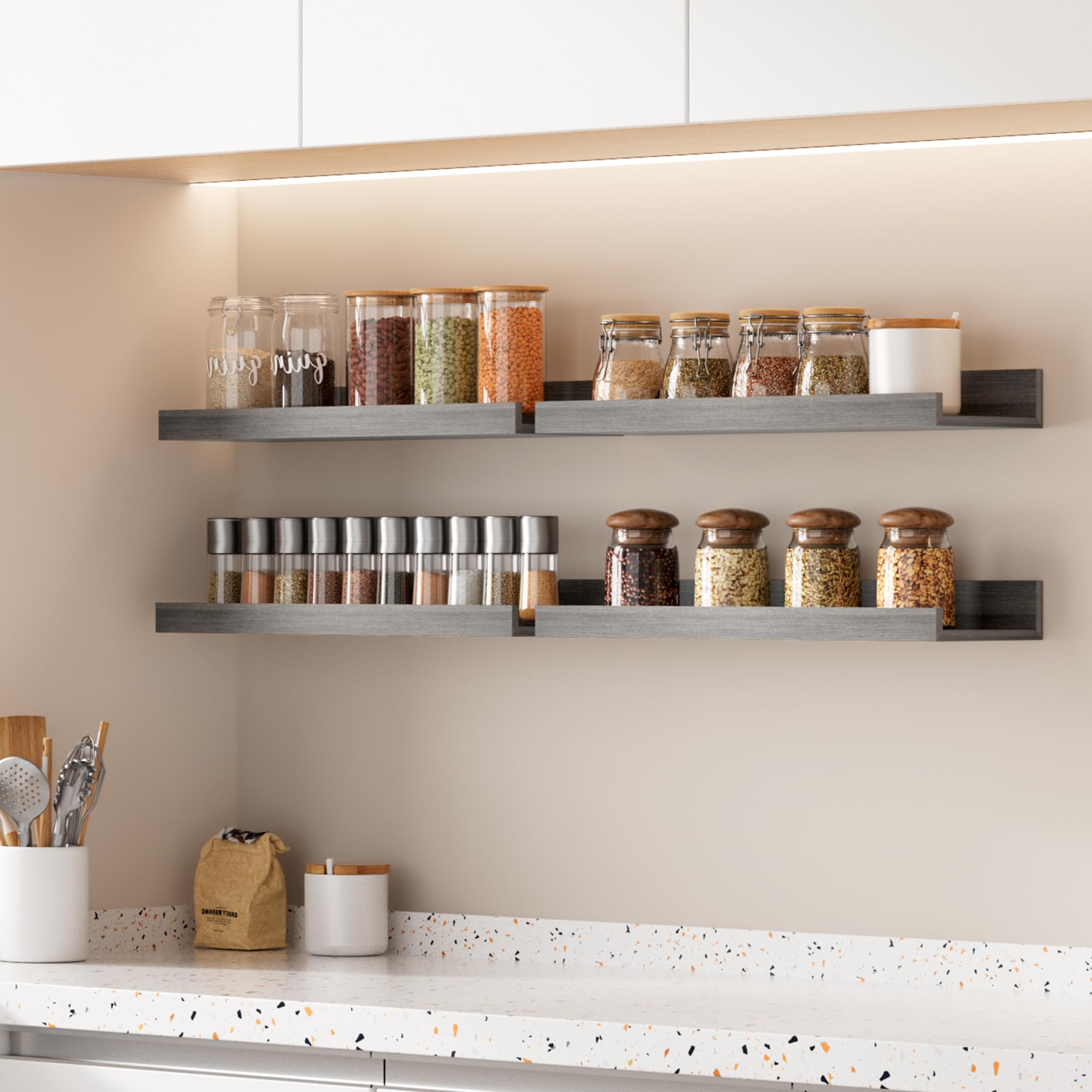 Simple installation process for Upsimples floating shelves.
