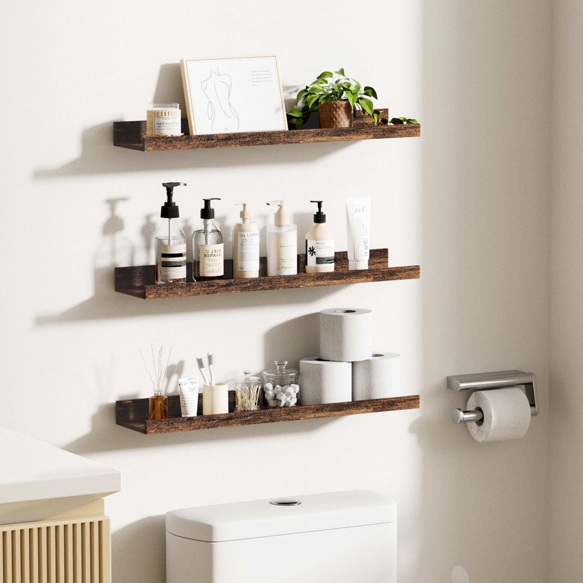 upsimples floating wall shelves long display up to 47 inches