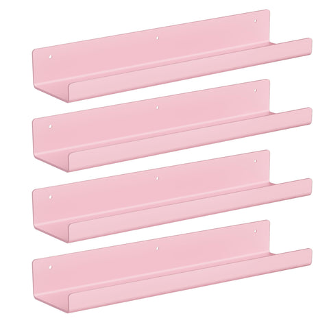 upsimples four-pack pink shelves for kids' room, playful organization.