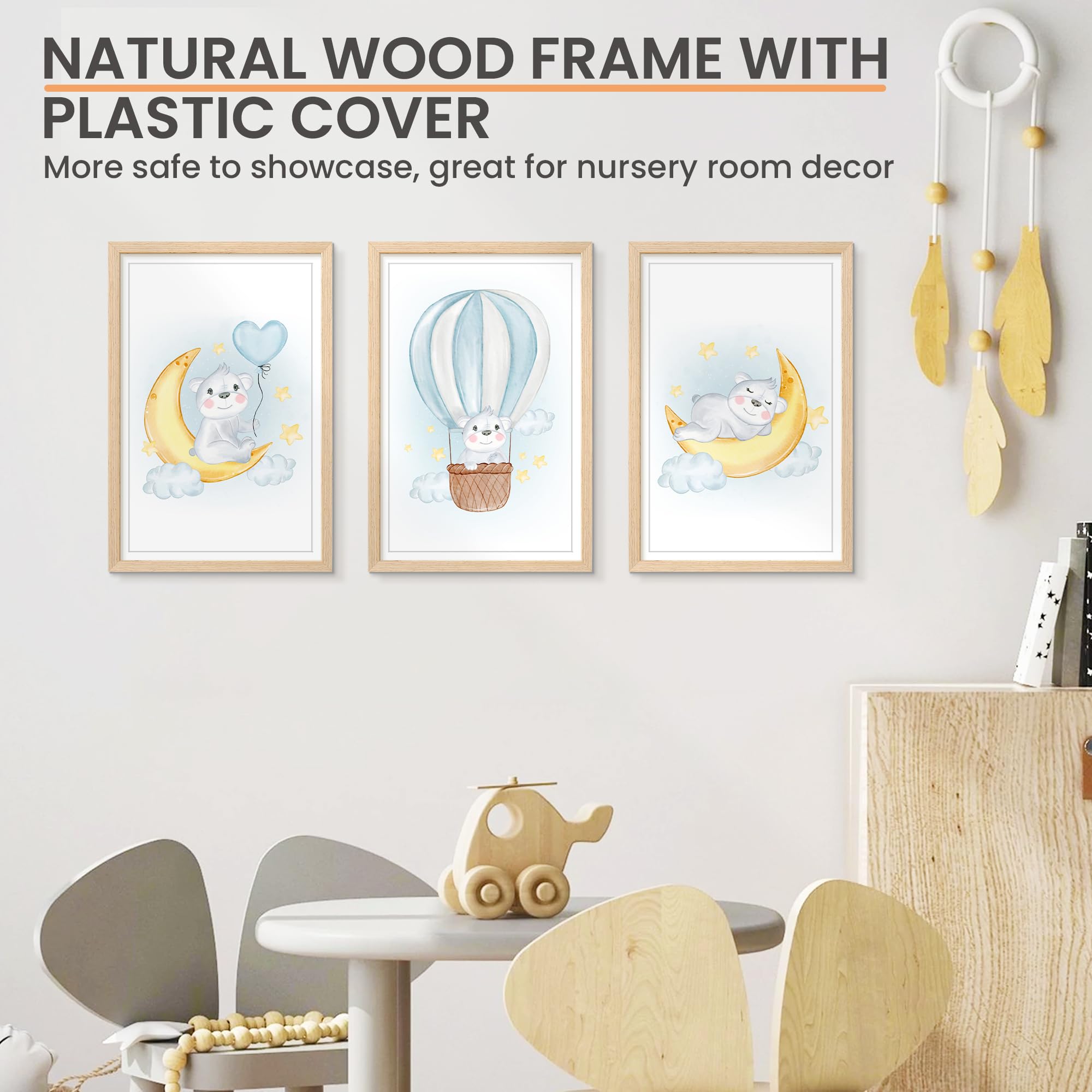 upsimples wall-hanging frame supports vertical or horizontal layouts.