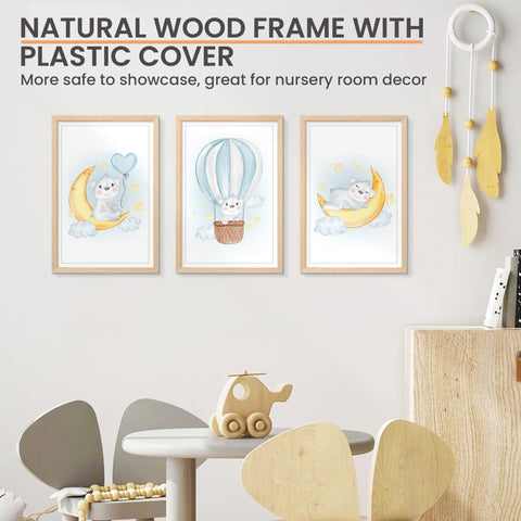 upsimples wall-hanging frame supports vertical or horizontal layouts.