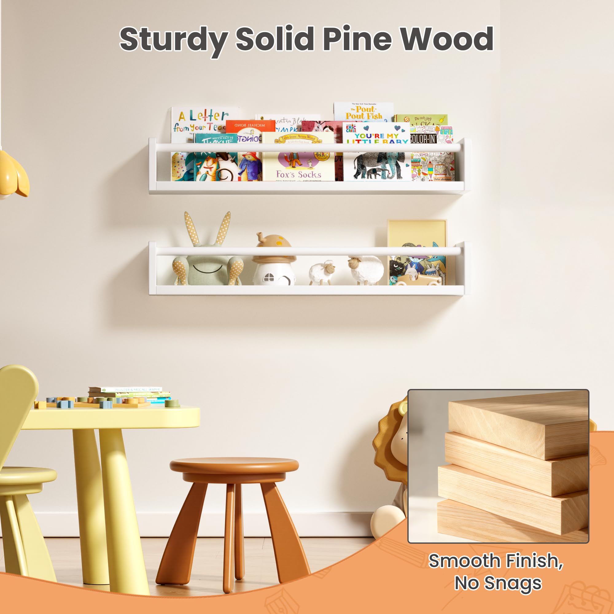 upsimples front-facing display shelves keep book covers visible and accessible