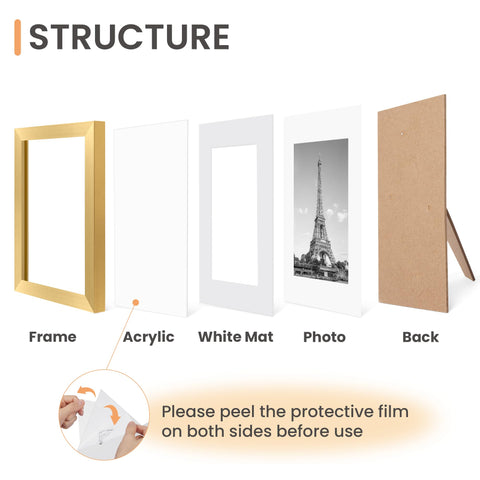 upsimples gold-finish frame ideal for tabletop or wall