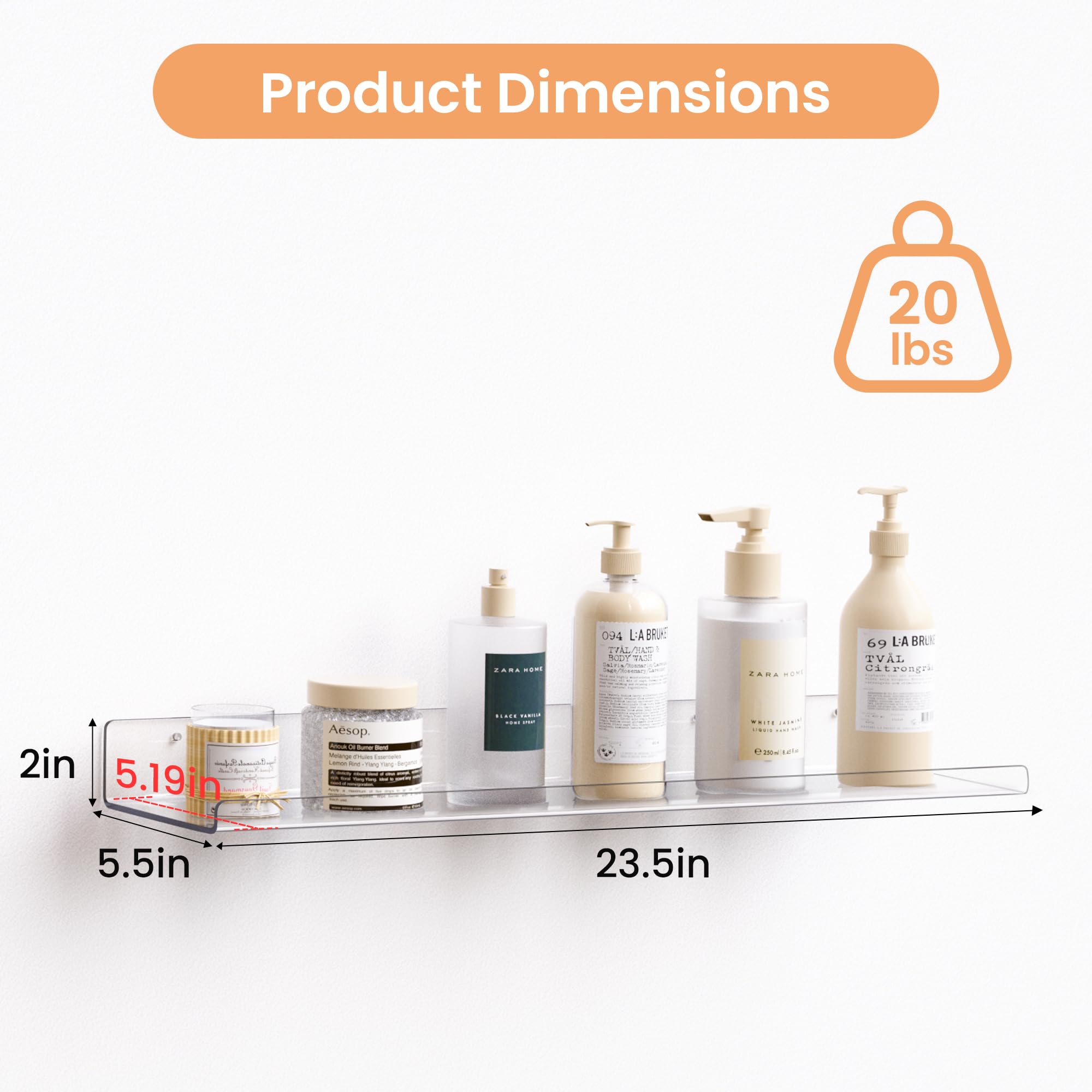 Upsimples invisible floating shelves in living room display items neatly.