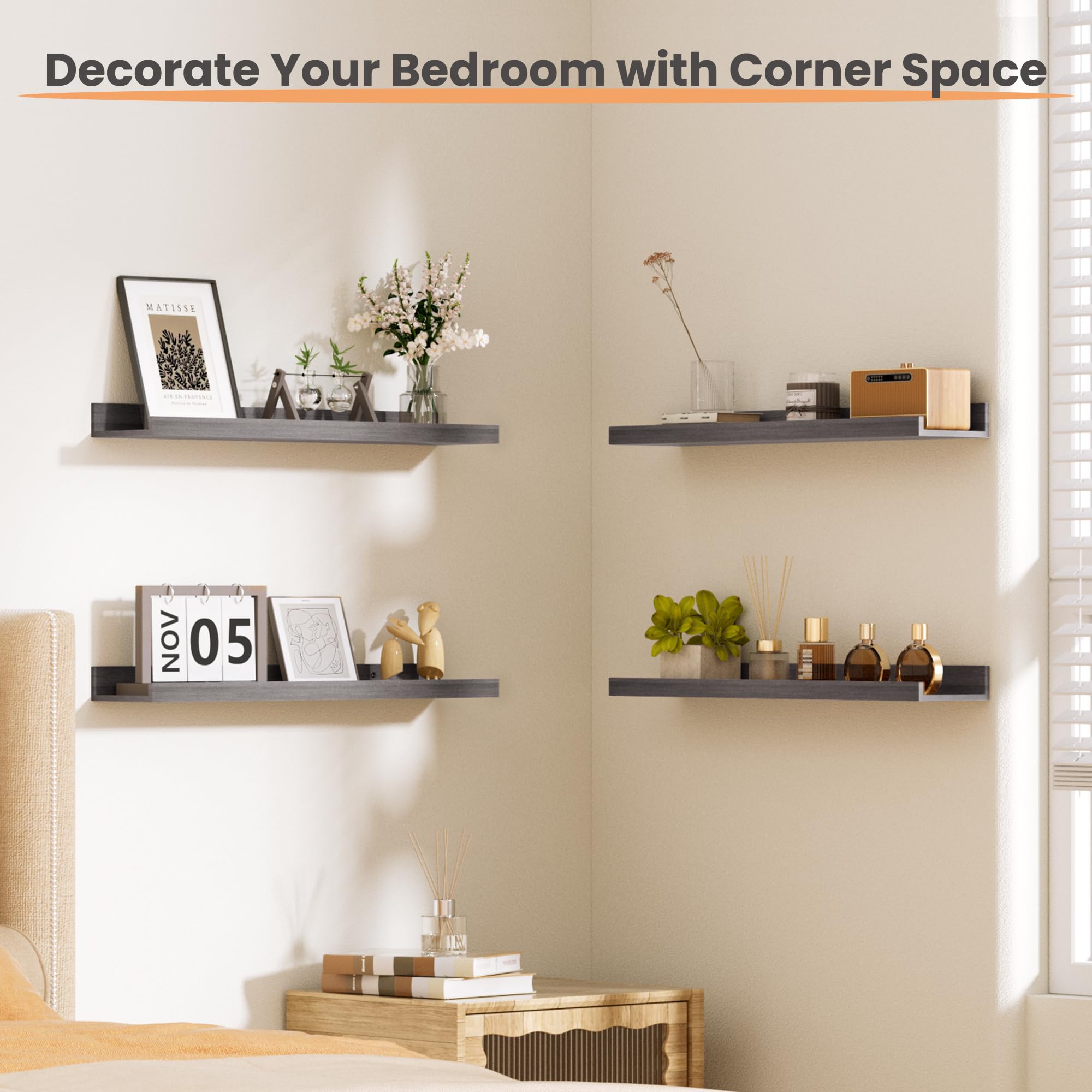 Upsimples living room display shelves create a focal point with easy access
