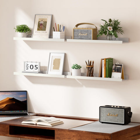 Upsimples long shelf assembled up to 47 inches for versatile wall display