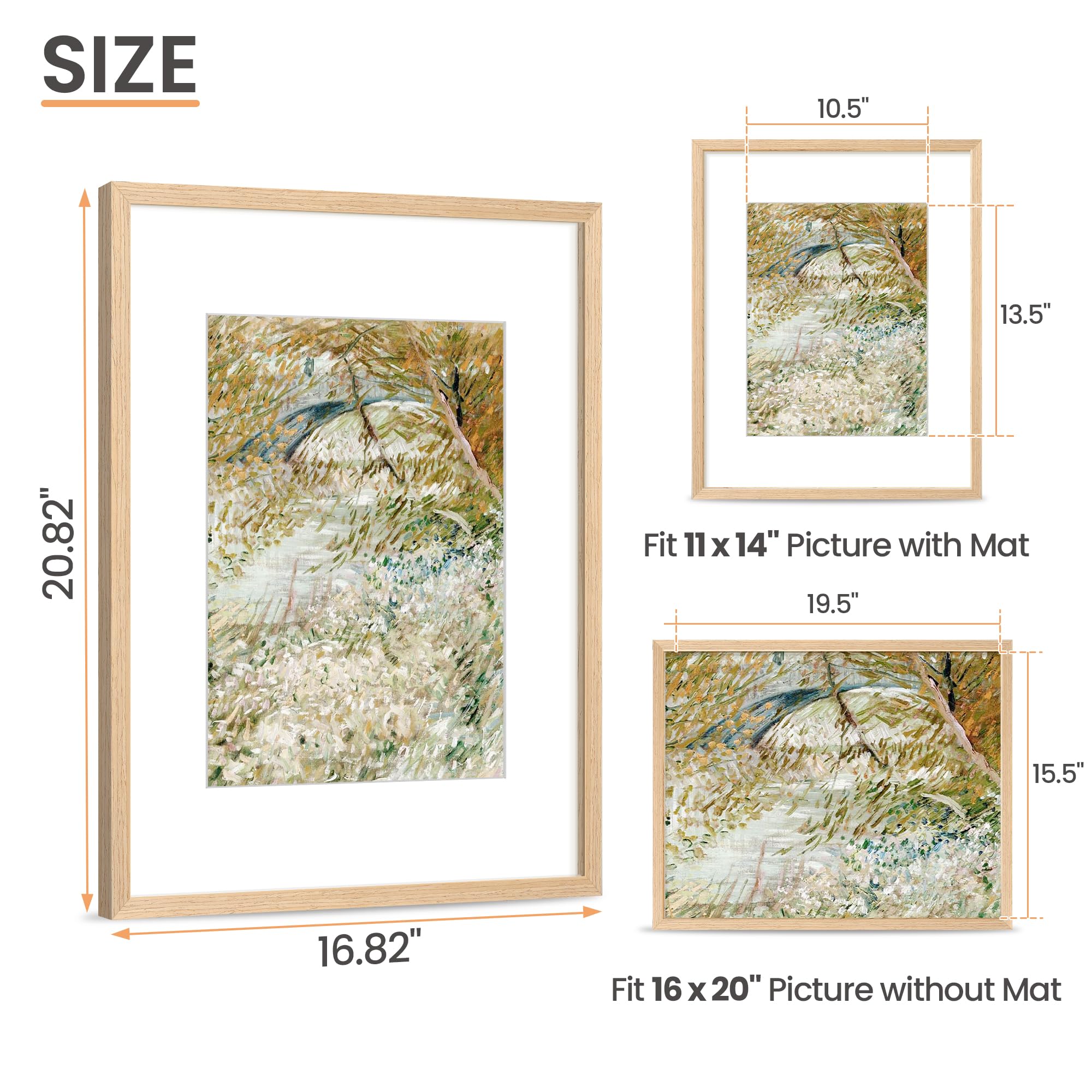 upsimples natural wood frame side grain close-up