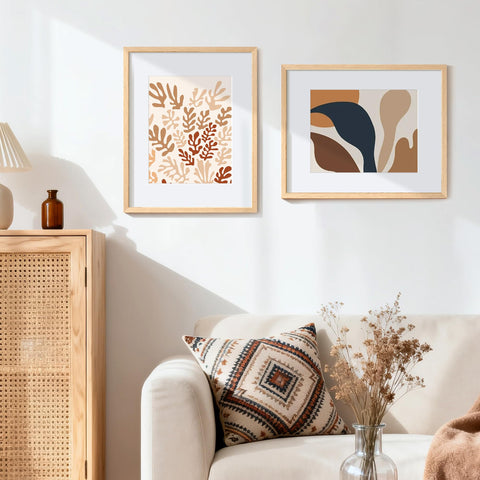 Upsimples nursery decor frame in a peaceful natural wood style.