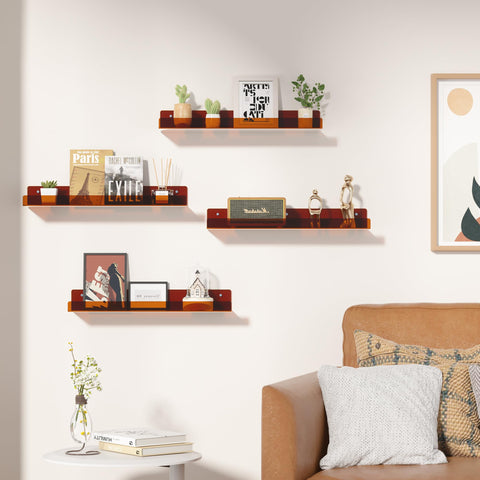 Upsimples acrylic shelves showcasing perfume bottles in a stylish display.