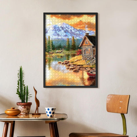 upsimples puzzle frame 18x24 in with mat for elegant presentation