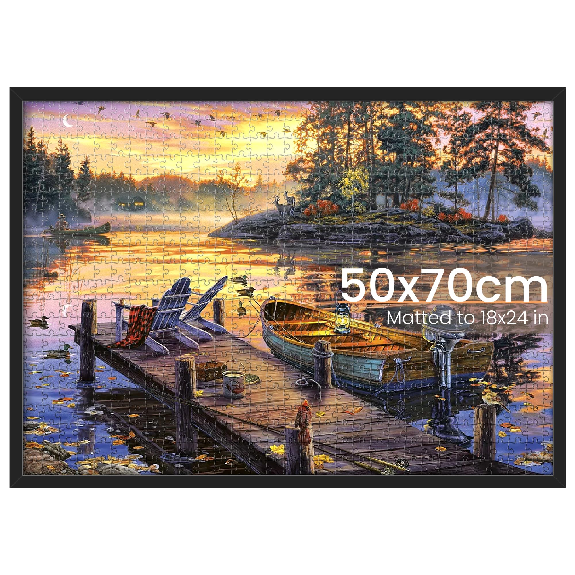 upsimples puzzle frame 50x70 cm without mat for crisp, stable display