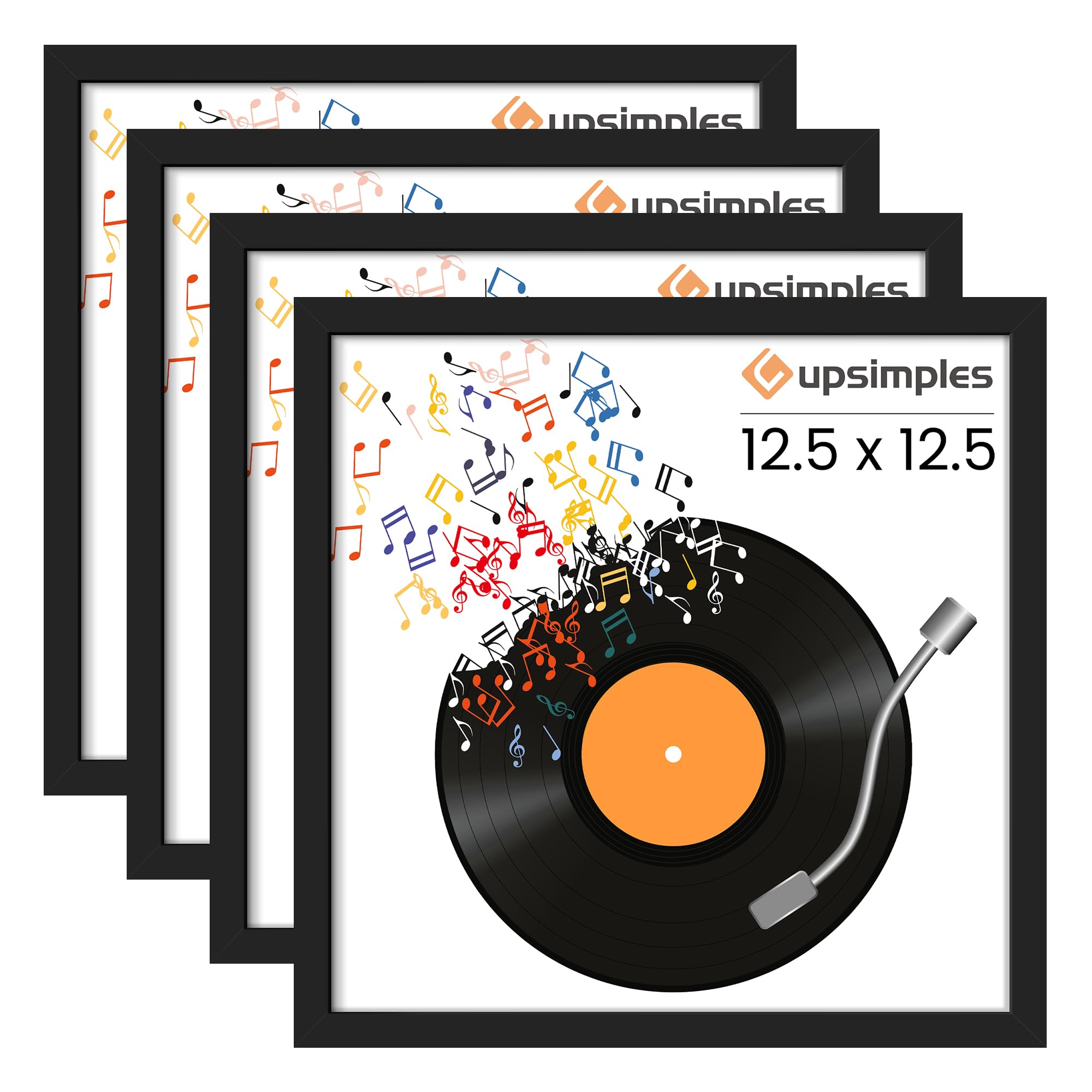 upsimples record frame front view showcasing a 12-inch cover with a dust protective display
