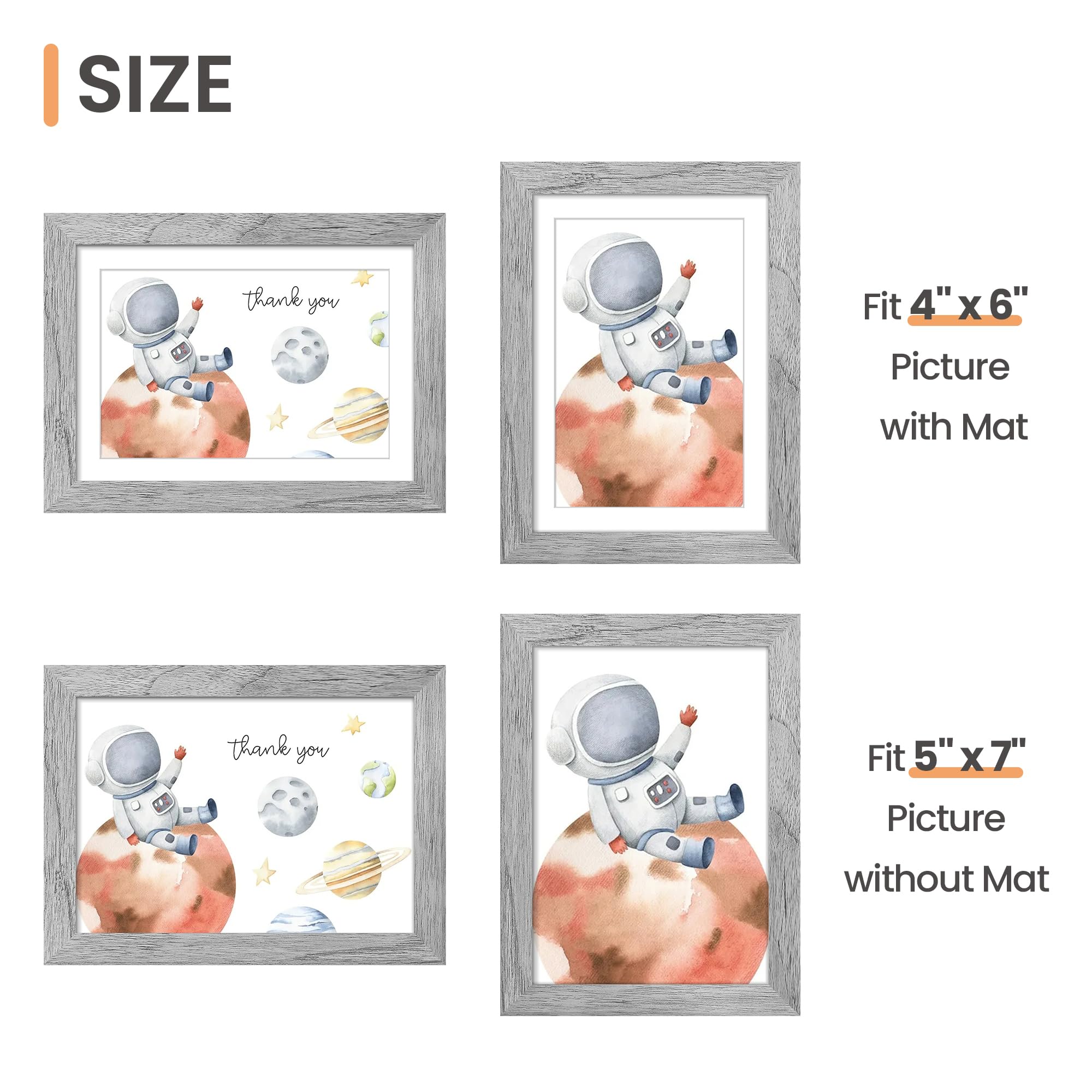 Upsimples frame with spring-action design enables quick photo changes.