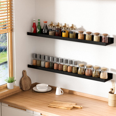 Upsimples wall-mounted shelves ideal for bedroom and living room display.