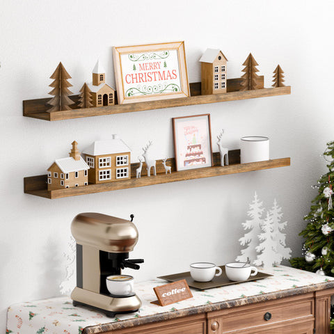 upsimples 35.5-inch shelves optimize wall space in bedroom or study.