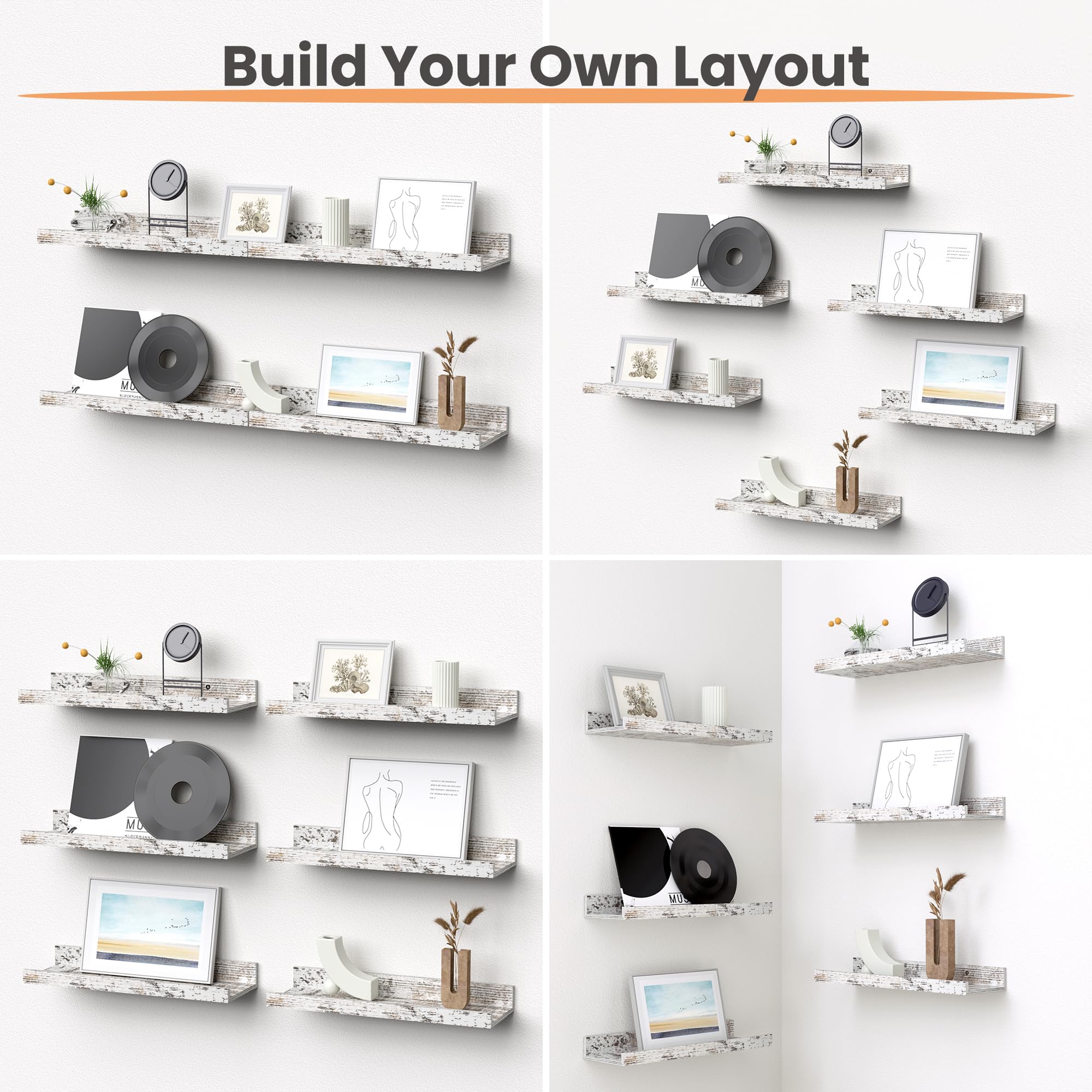 upsimples wall-mounted wood shelves living room showcase decor while saving space