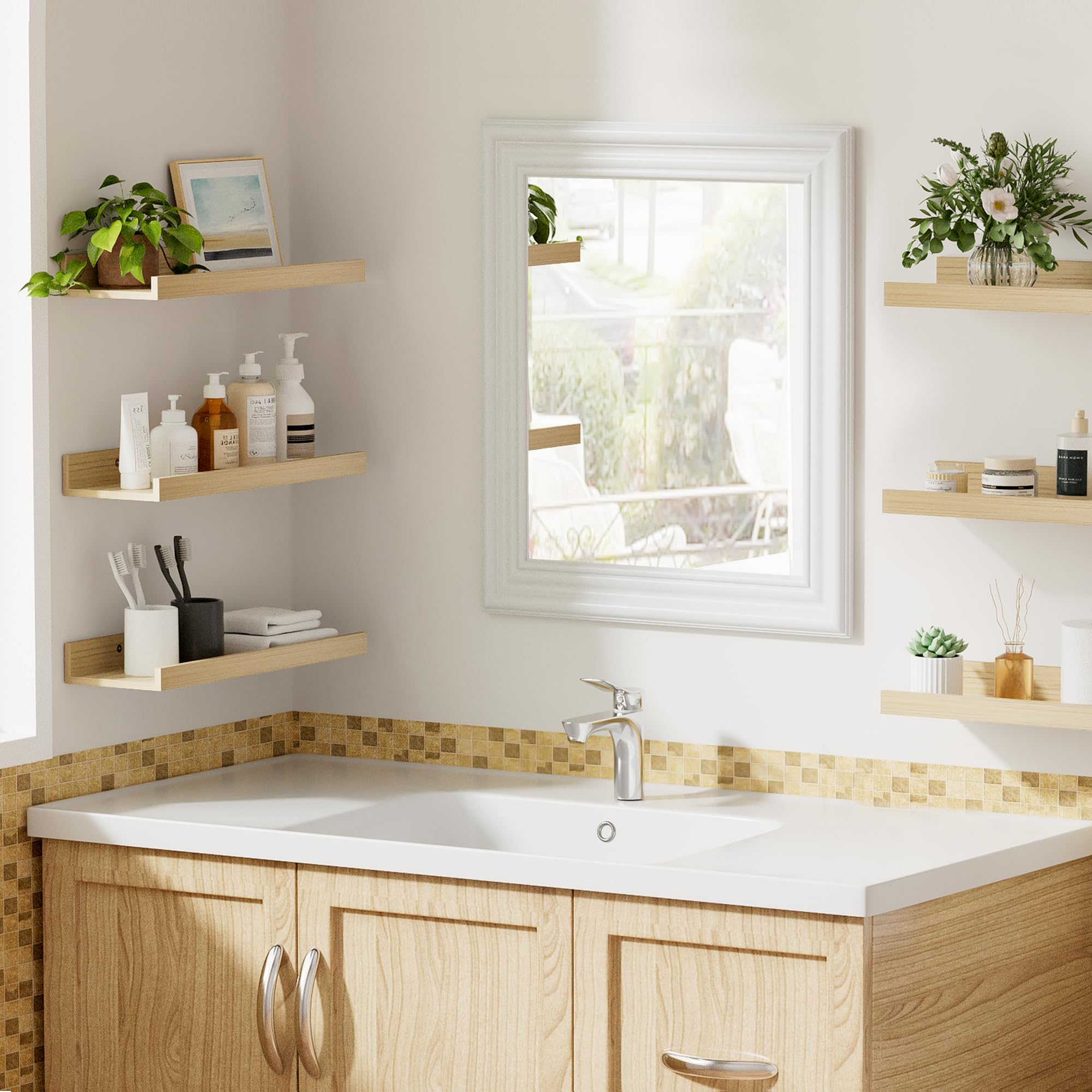 upsimples wall shelves in kitchen or bathroom organize everyday items